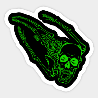 Flying Skelli (green line) Sticker